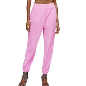 ZARA terrycloth jogger pants loungewear NWT pink